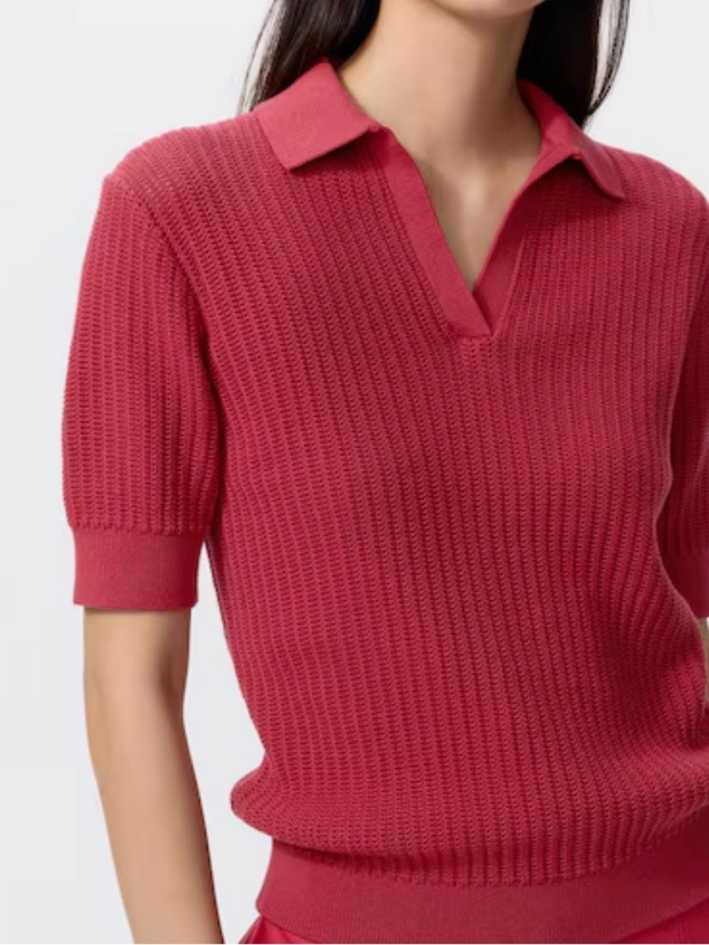 Uniqlo nwt Cotton Pointelle Skipper Polo Jumper (Short Sleeve). Size S.
